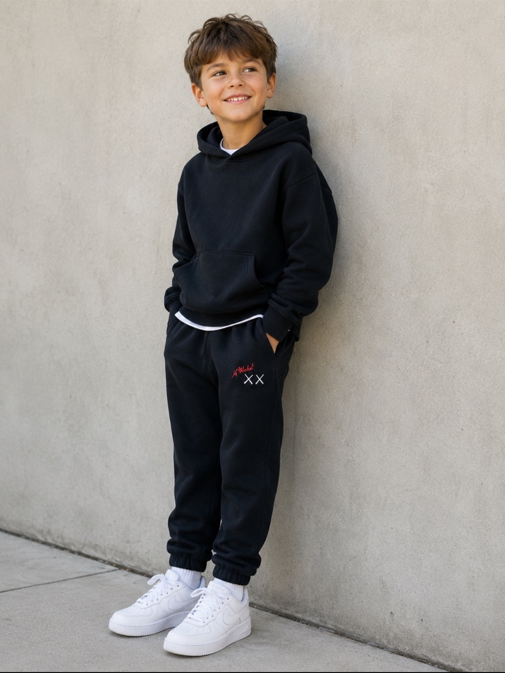 Uniqlo x Andy Warhol Black Pull On Sweatpants Boys Size 7-8 Graphic Joggers